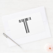BRIEF T BAR CODE Eerste Initiaal Barcode Patroon Rechthoekige Sticker (Envelop)