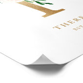 Brief T Blush Floral Monogram Gold Foil Nursery Poster (Hoek)