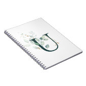 Brief T Eucalyptus en Gold Monogramed Notitieboek (Rechterzijde)