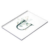 Brief T Eucalyptus en Gold Monogramed Notitieboek (Linkerzijde)