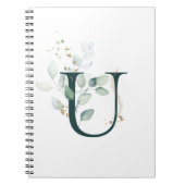 Brief T Eucalyptus en Gold Monogramed Notitieboek (Voorkant)