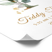 Brief T groen- en goudfolieBaby GeboortePoster Poster (Hoek)