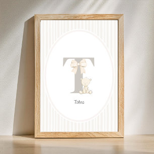 Brief T kinderkamer muur kunst - Aangepaste baby n Poster