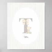 Brief T kinderkamer muur kunst - Aangepaste baby n Poster (Voorkant)