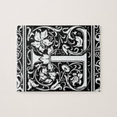 Brief T Medieval Monogram Initiaal Legpuzzel (Horizontaal)
