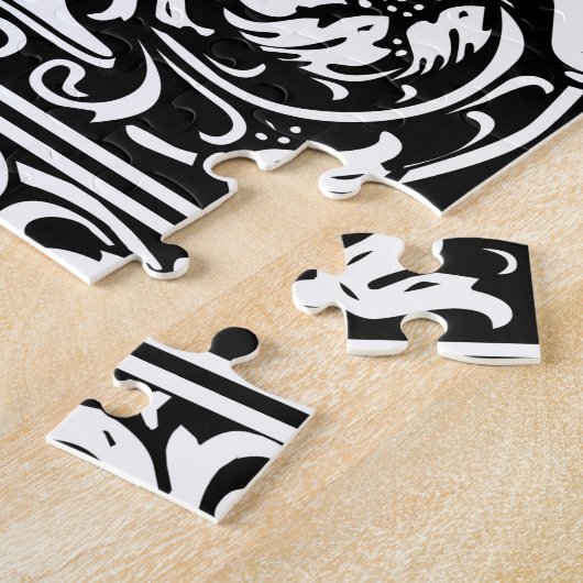 Brief T Medieval Monogram Initiaal Legpuzzel (Zijkant)