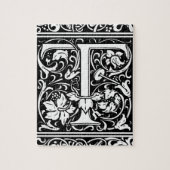 Brief T Medieval Monogram Initiaal Legpuzzel (Verticaal)