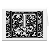Brief T Middeleeuws Monogram Art Nouveau (Voorkant Horizontaal)