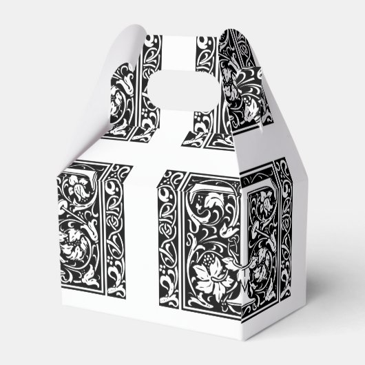 Brief T Middeleeuws Monogram Art Nouveau Bedankdoosjes (Achterkant)