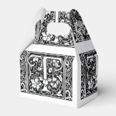 Brief T Middeleeuws Monogram Art Nouveau Bedankdoosjes (Voorkant Zijde)