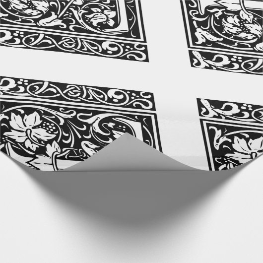 Brief T Middeleeuws Monogram Art Nouveau Cadeaupapier (Hoek)