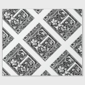 Brief T Middeleeuws Monogram Art Nouveau Cadeaupapier (Vlak)