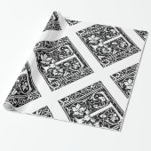 Brief T Middeleeuws Monogram Art Nouveau Cadeaupapier (Uitgerold)