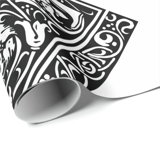 Brief T Middeleeuws Monogram Art Nouveau Cadeaupapier (Rol Hoek)