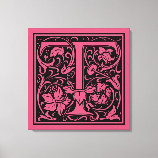Brief T Middeleeuws Monogram Art Nouveau Canvas Afdruk (Voorkant)