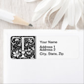 Brief T Middeleeuws Monogram Art Nouveau Etiket (Insitu)