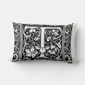 Brief T Middeleeuws Monogram Art Nouveau Kussen (Achterkant)