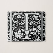 Brief T Middeleeuws Monogram Art Nouveau Legpuzzel (Horizontaal)