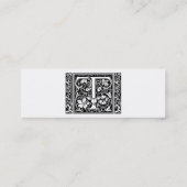 Brief T Middeleeuws Monogram Art Nouveau Mini Visitekaartje (Achterkant)