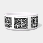 Brief T Middeleeuws Monogram Art Nouveau Voerbakje (Voorkant)