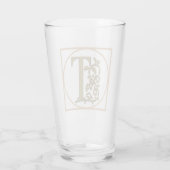 BRIEF T MONOGRAM Beauful Wedding New Home Gift Glas (Achterkant)