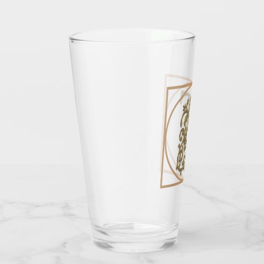 BRIEF T MONOGRAM Beauful Wedding New Home Gift Glas (Rechts)