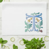Brief T Monogram Fleur de lis Theedoek (Gevouwen)