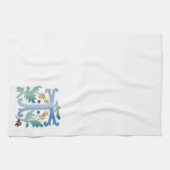 Brief T Monogram Fleur de lis Theedoek (Horizontaal)