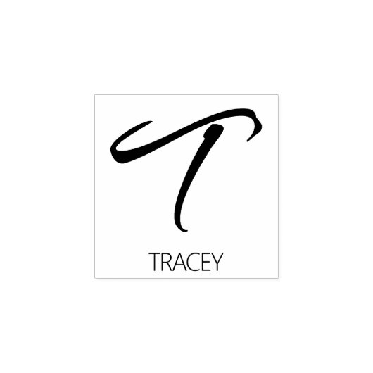 Brief T Monogram Gepersonaliseerd Rubberstempel (Afrduk)