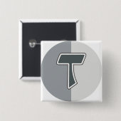 Brief T Vierkante Button 5,1 Cm (Voorkant /achterkant)