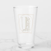 BRIEF U MONOGRAM Beauely Weddenschap New Home Gift Glas (Achterkant)