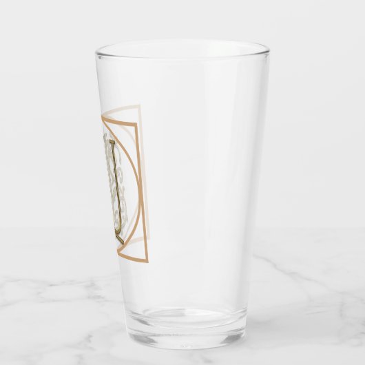 BRIEF U MONOGRAM Beauely Weddenschap New Home Gift Glas (Links)
