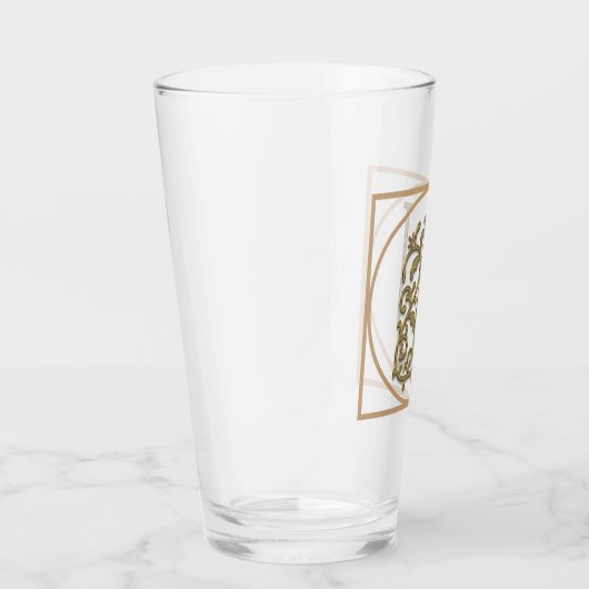 BRIEF U MONOGRAM Beauely Weddenschap New Home Gift Glas (Rechts)