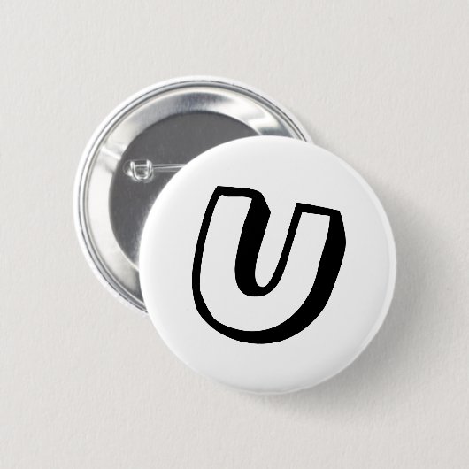 Brief U Ronde Button 5,7 Cm (Voorkant /achterkant)