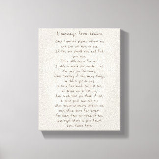 Brief uit de hemel - In Loving Memory Heaven Gedic Canvas Afdruk