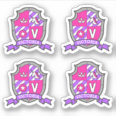 Brief V douanenaam Victoria Eagle messghts crest Sticker (Voorkant)