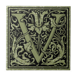 Brief V Eerste letter Monogram Tegeltje
