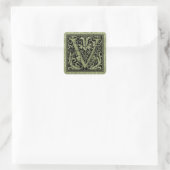 Brief V Eerste letter Monogram Vierkante Sticker (Tas)