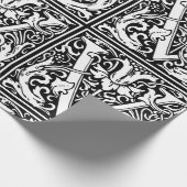 Brief V Middeleeuws Monogram Art Nouveau Cadeaupapier (Hoek)