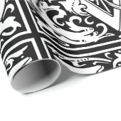 Brief V Middeleeuws Monogram Art Nouveau Cadeaupapier (Rol Hoek)