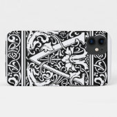 Brief V Middeleeuws Monogram Art Nouveau Case-Mate iPhone Case (Achterkant (horizontaal))
