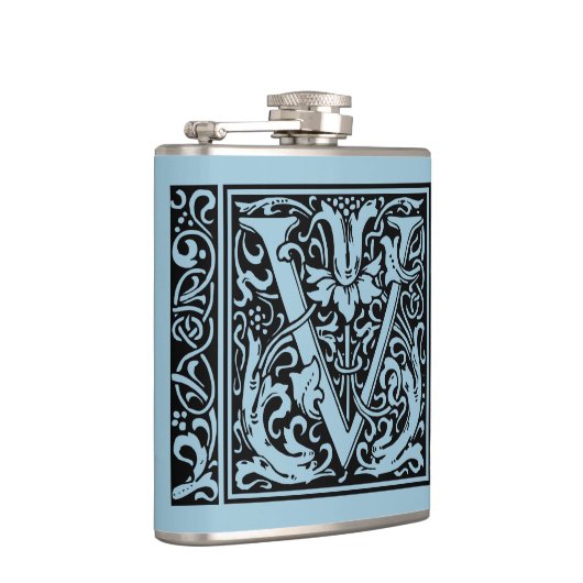 Brief V Middeleeuws Monogram Art Nouveau Heupfles (Rechts)