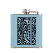 Brief V Middeleeuws Monogram Art Nouveau Heupfles (Achterkant)