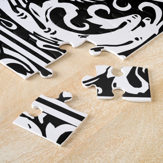 Brief V Middeleeuws Monogram Art Nouveau Legpuzzel (Zijkant)