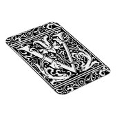 Brief V Middeleeuws Monogram Art Nouveau Magneet (Rechterzijde)