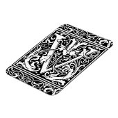 Brief V Middeleeuws Monogram Art Nouveau Magneet (Linkerzijde)