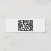 Brief V Middeleeuws Monogram Art Nouveau Mini Visitekaartje (Achterkant)