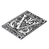 Brief V Middeleeuws Monogram Art Nouveau Notitieboek (Linkerzijde)