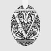 Brief V Middeleeuws Monogram Art Nouveau Ornament (voorkant)