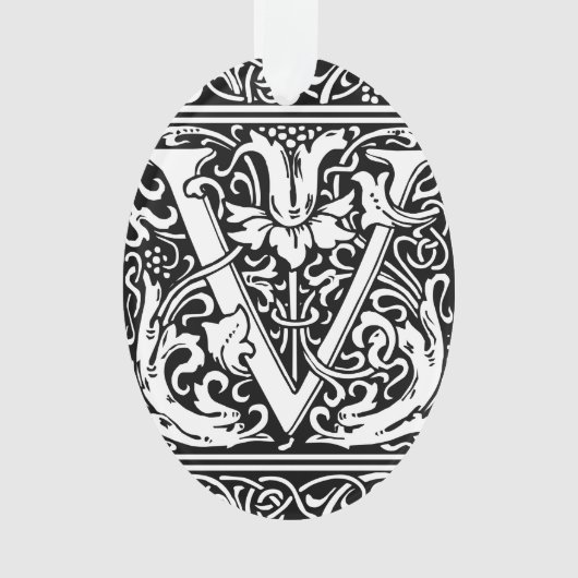 Brief V Middeleeuws Monogram Art Nouveau Ornament (voorkant)